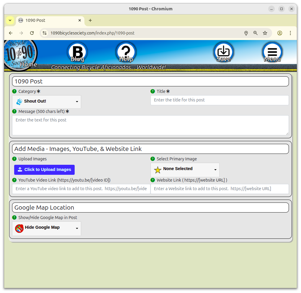 Navigation showing profile access for a logged in user
